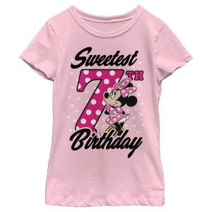Girl's Minnie Mouse Sweetest 6th Birthday Dots T-Shirt - 1 of 4