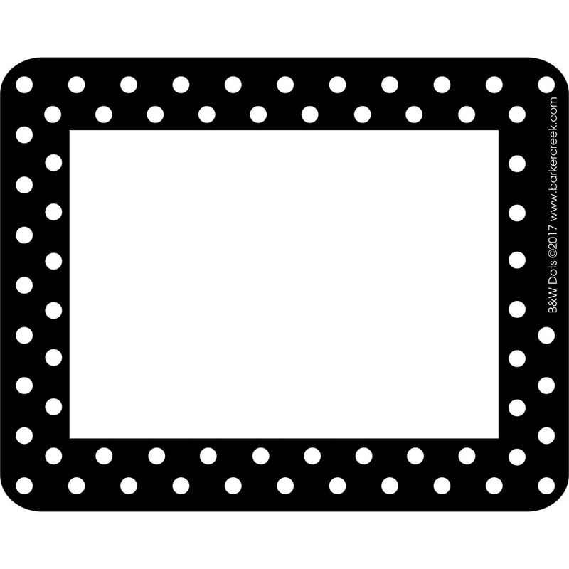 Black &#38; White Dots Name Tag, Bulletin Board Signs and Name Plate Set - Barker Creek, 2 of 5