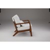 DOMETOUR Linen Fabric Chair with Lumbar Pillow Reading Chair with Wood Frame Lounge Arm Chairs for Living Room - 4 of 4