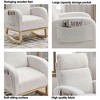 Racxily Teddy Rocking Chair, Modern Accent Chairs with High Backrest&2 Side Pocket, Solid Wood Frame for Nursery, Bedroom, Gray - 4 of 4