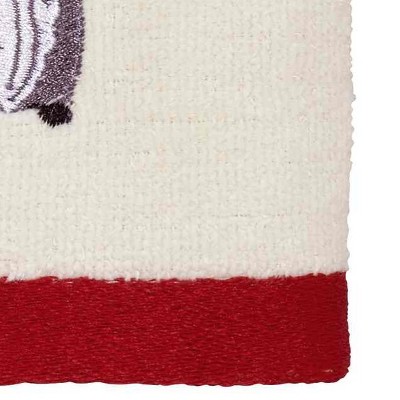 Ivory and Red Cotton Velour Christmas Gnome Fingertip Towels, Set of 2