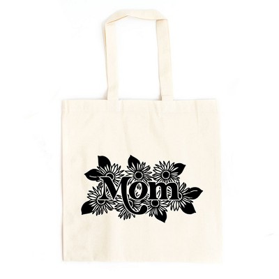 City Creek Prints Mom Sunflowers Canvas Tote Bag - 15x16 - Natural