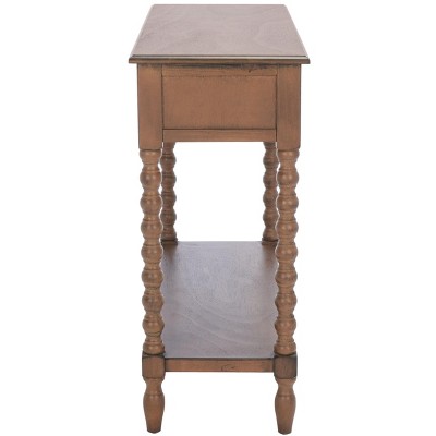 Athena Farmhouse 40" Brown Wood Console Table with Storage