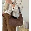 Suede Crescent Bag Women Retro Suede Slouchy Bag Fall Work Handbag Shoulder Bag - 2 of 4