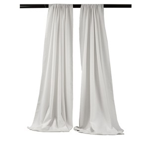 Slickblue Pack of 2 Polyester Backdrop Drapes – 96"H x 58"W, Rod Pocket, Semi Sheer, Serged Edges, 41 Colors Options - 1 of 3