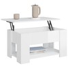 vidaXL Coffee Table - Modern High Gloss White | Engineered Wood Construction | Rectangular Shape | Assembly Required - 3 of 4