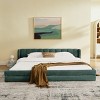 King Chenille Upholstered Platform Bed Frame with Headboard & Sturdy Wood Slats Support, Modern Low Profile Design-3irtyhousy - 2 of 4