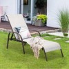 Tangkula Outdoor Chaise Lounge Chair Adjustable Reclining Bed with Backrest& Armrest - image 4 of 4