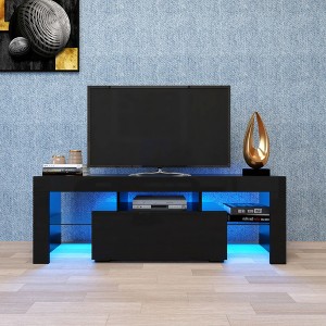 Sapphtopaz TV Stand for TVs with LED Entertainment Center Storage Cabinet with Drawer and Open Shelves TV Stands for Living Room - 1 of 4