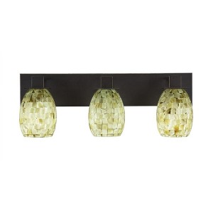Toltec Lighting Apollo 3 - Light Vanity in  Dark Granite with 5" Ivory Glaze Seashell Shade - 1 of 1