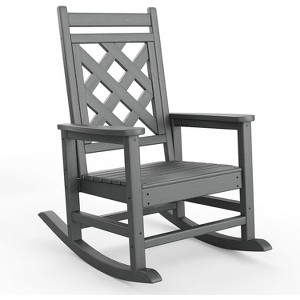Outdoor Adirondack Rocking Chair, All Weather Fire Pit Chair,Outdoor Lounger Rocking Fire Pit Chair for Patio, Garden, Backyard, Lawn Deck - 1 of 4