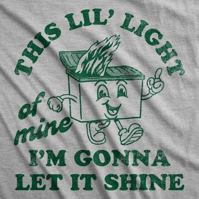 Мужские футболки Crazy Dog T-Shirts, Inc. Mens Funny T Shirts This Lil Light Of Mine Im Gonna Let It Shine Sarcastic Dumpster Graphic Tee for Men - Crazy Dog Men's T Shirt With Sarcastic M — фото 2