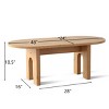 48" Modern Coffee Table Oval Coffee Table With Solid Wood Arched Legs For Living Room-Tanpinhause - 4 of 4