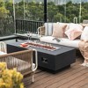 Elementi 60" x 27" Granville Rectangular Concrete Natural Gas Fire Pit Table 45,000 BTUs Patio Heater - Dark Gray - 2 of 4