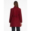 Allegra K Women's Winter Double Breasted Stand Collar Side Pocket Vintage Pea Coats - 3 of 4