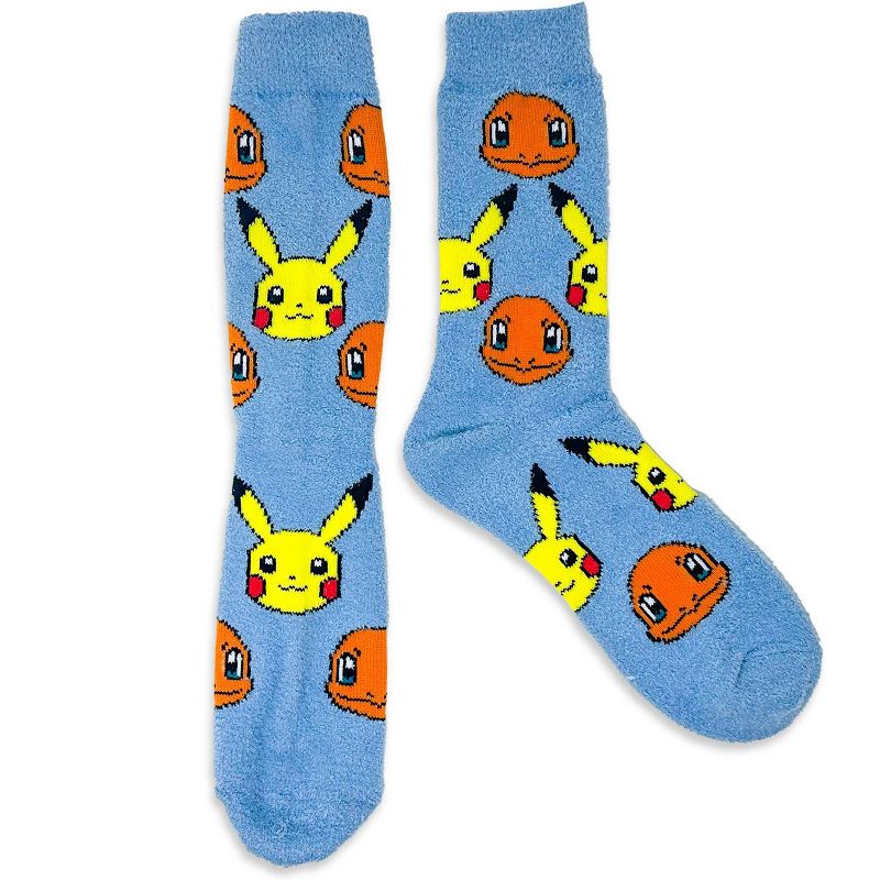 Pokemon 3pk Micro Popo Fuzzy Crew Socks, 4 of 8