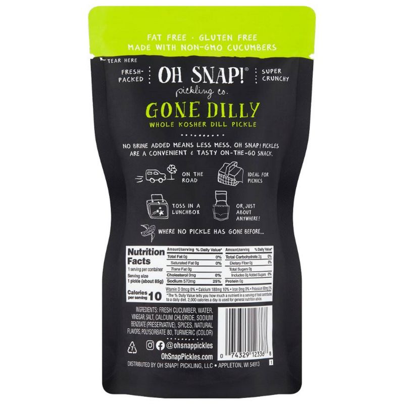 OH SNAP! Gone Dilly Whole Kosher Dill Pickle - 3 fl oz, 3 of 8
