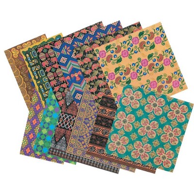 Roylco Assorted Pattern Global Village Design Paper, Assorted Colors, 48 Sheets