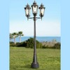 John Timberland Mediterranean Outdoor Post Light Street Lantern 3 Light Veranda Bronze 100" Clear Hammered Glass for Exterior Yard - image 2 of 4