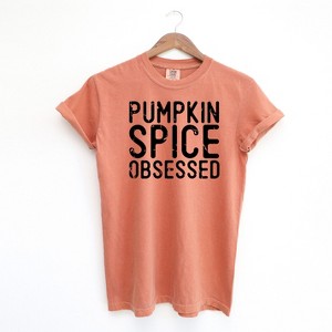Simply Sage Market Women's Pumpkin Spice Obsessed Short Sleeve Garment Dyed Tee - 1 of 2