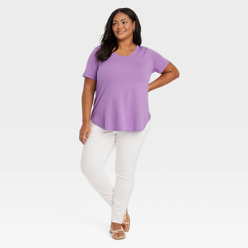 Women's Short Sleeve Relaxed Scoop Neck T-Shirt - Ava & Viv™, 3 of 4