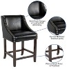 Emma and Oliver 24"H Transitional Walnut Counter Stool w/ Accent Nail Trim - 3 of 4