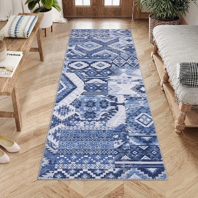 Area Rug Living Room Rug Non Slip Washable Rugs for Bedroom  Geometric Aesthetic Carpet Stain-Resistant Foldable Thin Floor Cover