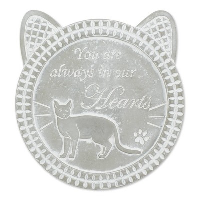 Cement "You Are Always in Our Hearts" Cat Memorial Stepping Stone Gray - Zingz & Thingz