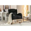 Teddy Fabric Rocking Chair with Wooden Legs,Modern Accent Glider for Living Room or Bedroom,28"W x 38"D x 40"H-Baofuwish - 2 of 4