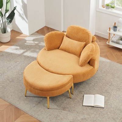 NicBex Couches for Living Room 43 Inches Single Grey Comfortable Chair Corduroy Couch Small Sofa with 1 Pillow for Apartment Bedroom