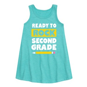 - Instant Message - Ready To Rock Second Grade Graphic Sleeveless Aline Dress - 1 of 4