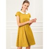 INSPIRE CHIC Women's Peter Pan Collar Short Sleeves Contrast A-Line Polka Dots Dress - 3 of 4