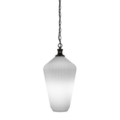 Toltec Lighting Carina 1 - Light Pendant in  Matte Black with 11" Opal Frosted Shade