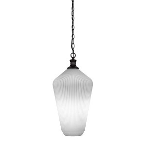 Toltec Lighting Carina 1 - Light Pendant in  Matte Black with 11" Opal Frosted Shade - 1 of 1