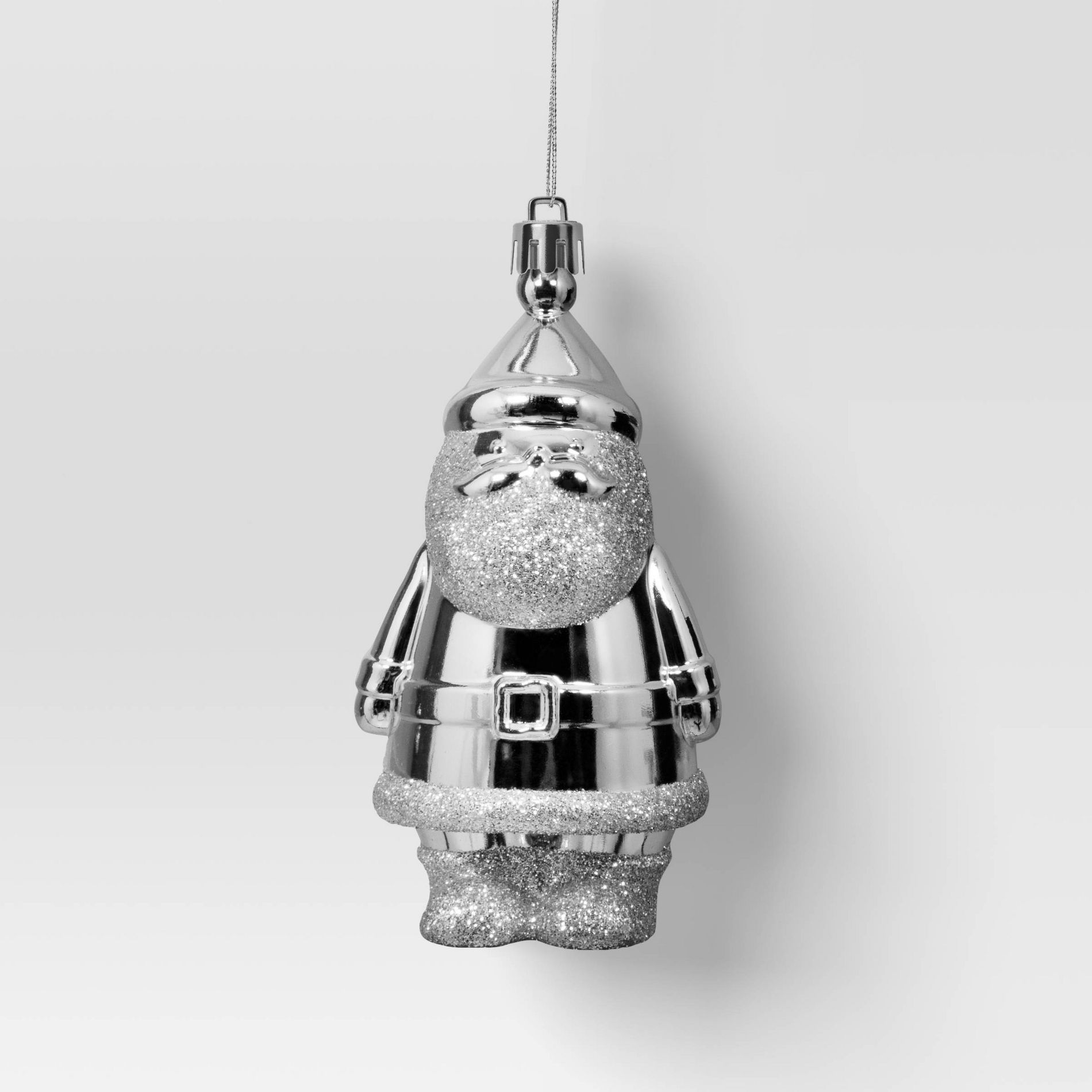 Christmas Silver Santa Ornament - Wondershop™