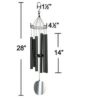 Nature's Melody 28" Black Aluminum Outdoor Wind Chimes