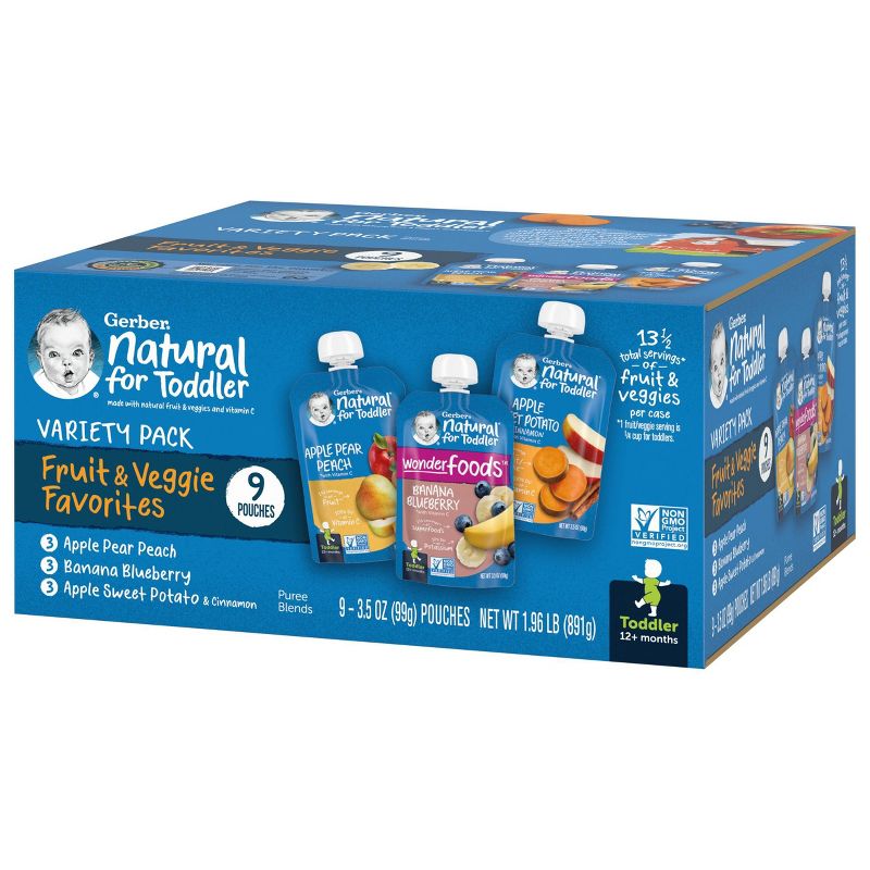 Gerber Toddler Fruit &#38; Veggie Value Pack Baby Food Pouches - 9ct/31.5oz, 3 of 9