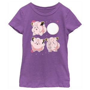 Girl's Pokemon Clefairy Evolution T-Shirt - 1 of 4