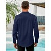 Mens Button Down Linen Shirts Casual Long Sleeve Dress Shirts Regular Fit Cotton - 2 of 4