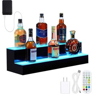 LED Liquor Bottle Display Shelf, with Remote & App Control, 16 Colors, 4 Music Modes, Acrylic Lighted Bottle Display for Liquor Shelves - 1 of 4
