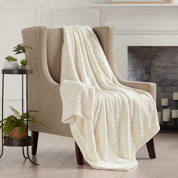 Great Bay Home Velvet Plush Fleece Reversible Warm and Cozy Throw