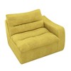 Lazy floor sofa, modern floor lounge chair with right arm, comfortable beanbag sofa, suitable for living room bedroom office - Beige - 3 of 4