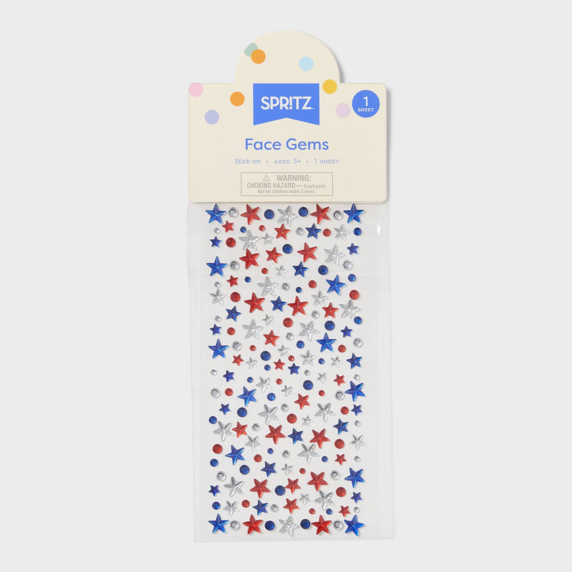 4th of July USA Americana Adhesive Face and Hair Gem Pack - Spritz™