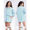 EXLURA Women's Summer 2 Piece Sets Long Sleeve Button Down Shirts Matching Short Sets Oversized Spring Vacation Outfits - 3 of 4