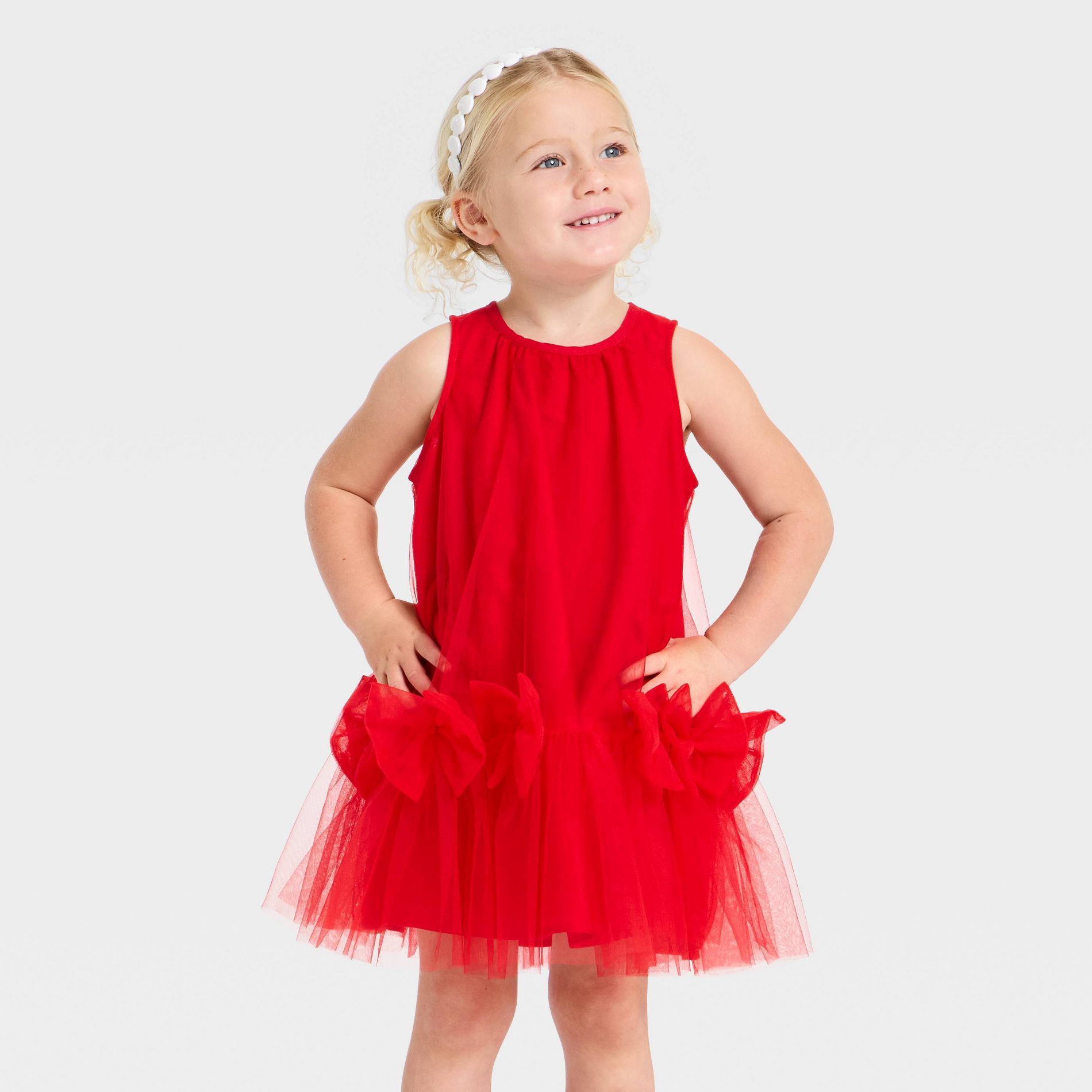 Toddler Girls' Audrey Camille Bow Tutu Dress - Red