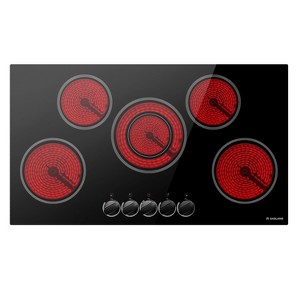GASLAND CH90BS 36 Inches 5 Burners Built-in Ceramic Electric Cooktop, 240 V 8900 W, ETL Certificated, Knob Control - 1 of 4
