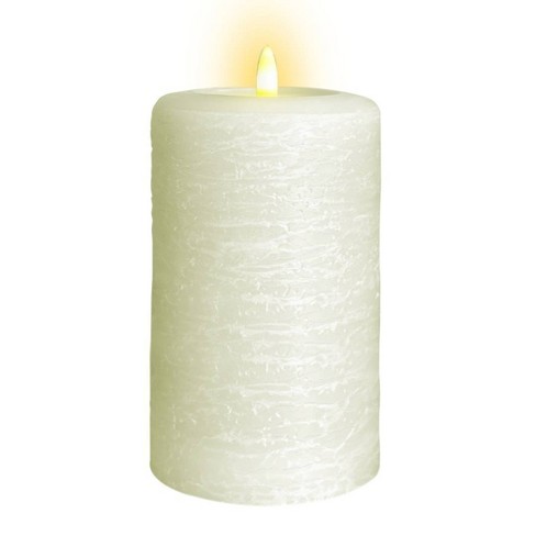 LumiPur 3.5"x7" Signature Natural Glow Flameless Wax Pillar LED Candle Linen White: Battery-Operated, C Alkaline Required - image 1 of 4