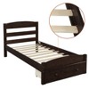 Platform Twin Bed Frame with Storage Drawer and Wood Slat Support No Box Spring Needed - 4 of 4