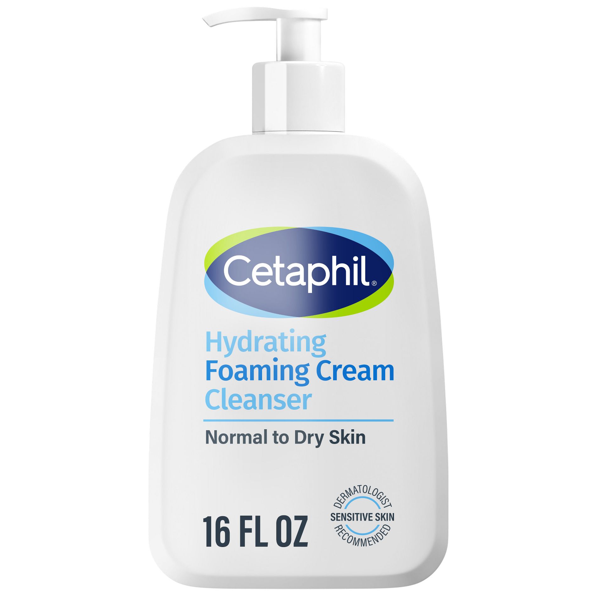 Cetaphil Hydrating Foaming Cream Facial Cleanser Face Wash with Niacinamide - 16oz: Dye-Free, Paraben-Free, Contains Vitamin B5