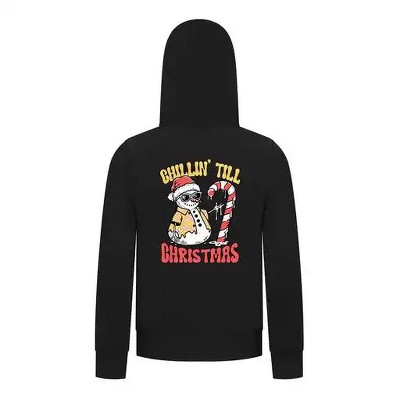 Everyday Kids Christmas Collection Chillin’ Till Christmas Boys Zip Up Hoodie – Holiday Sweatshirt - Black